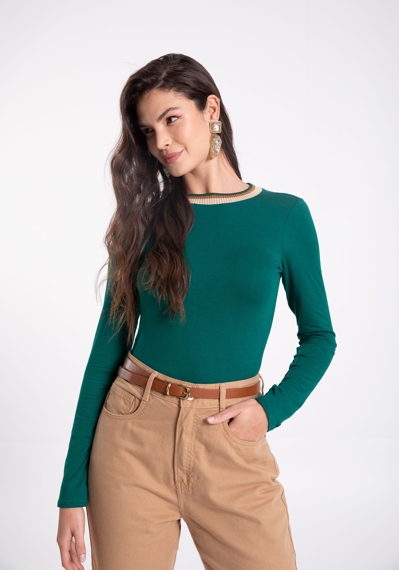 Blusa de on sale manga longa