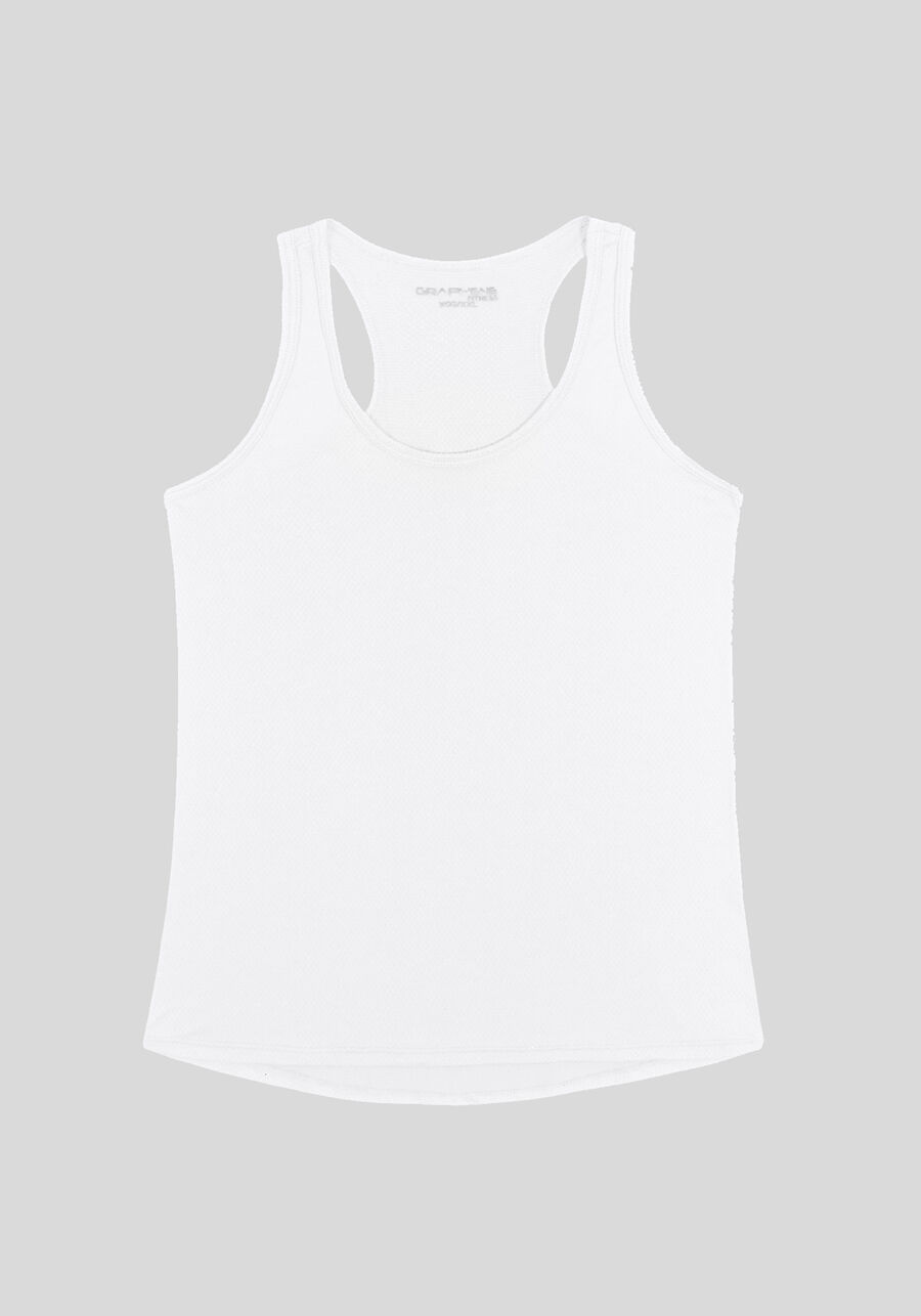 Blusa Regata Nadador Básica Em Malha De Poliamida, BRANCO. Blusa Regata Nadador Básica Em Malha De Poliamida, BRANCO, large.