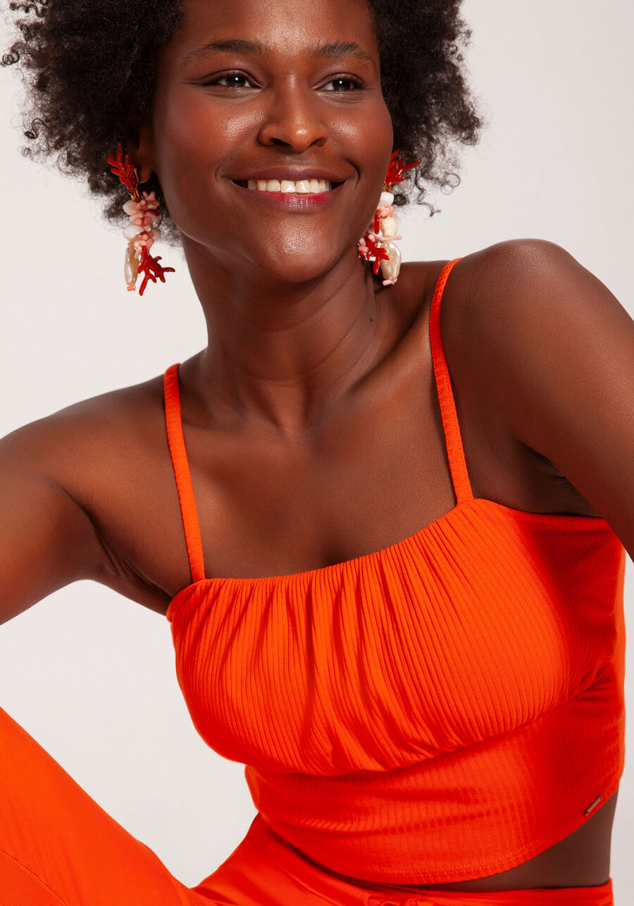 Blusa Cropped Canelada com Busto Franzido, . Blusa Cropped Canelada com Busto Franzido, , large.