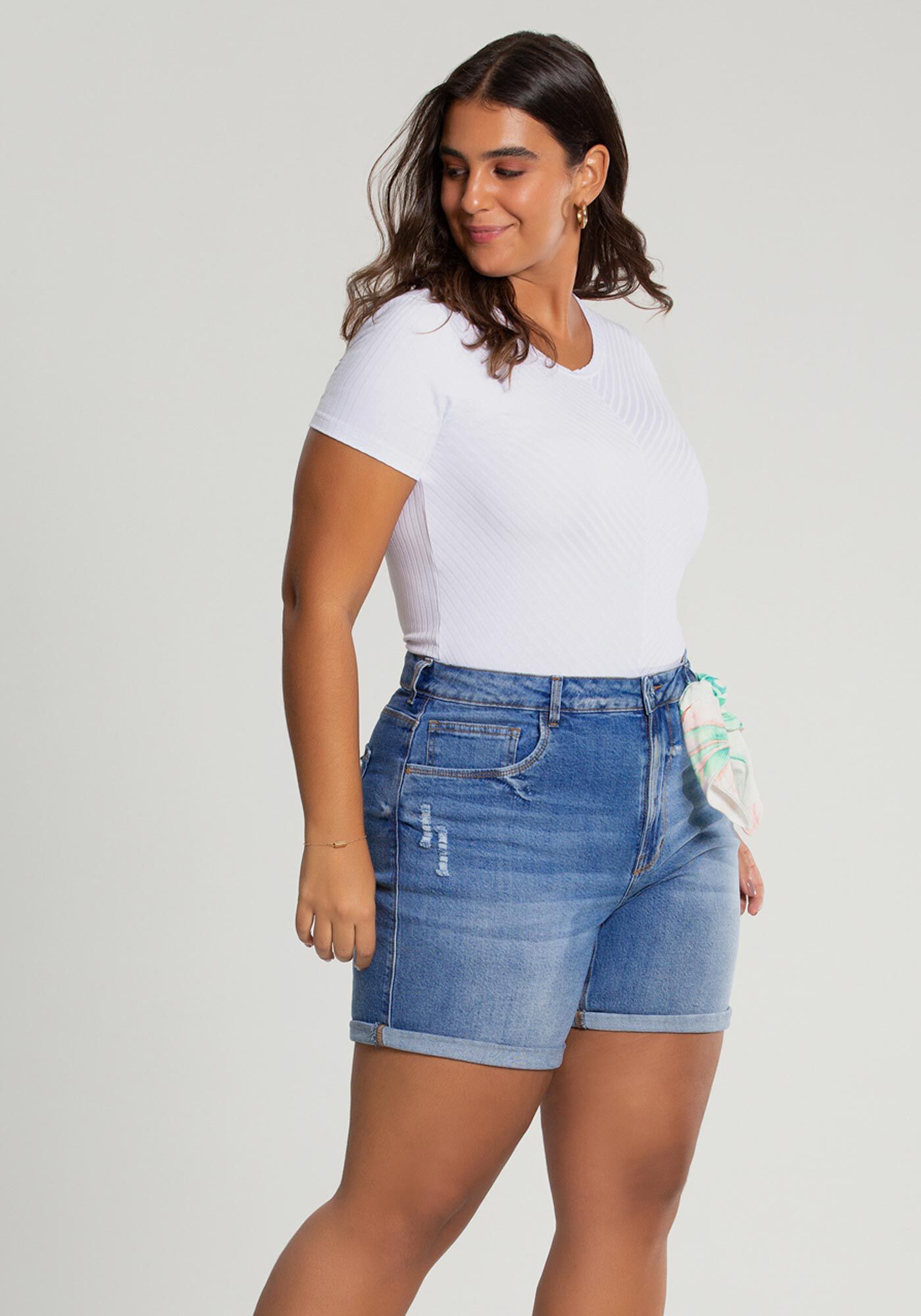 Shorts jeans boyfriend plus size hotsell
