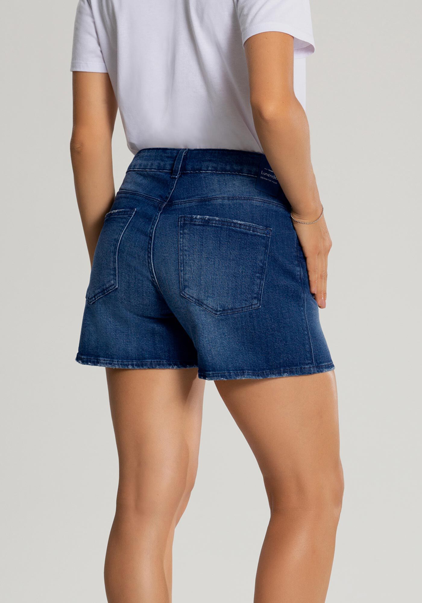 Shorts Jeans Cintura M&eacute;dia, , large.