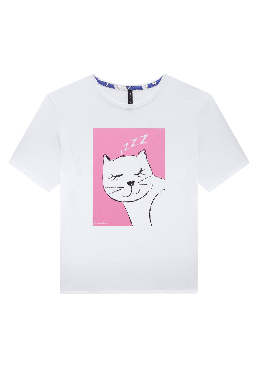 Pijama Estampado em Malha com T-Shirt e Shorts, . Pijama Estampado em Malha com T-Shirt e Shorts, , large.