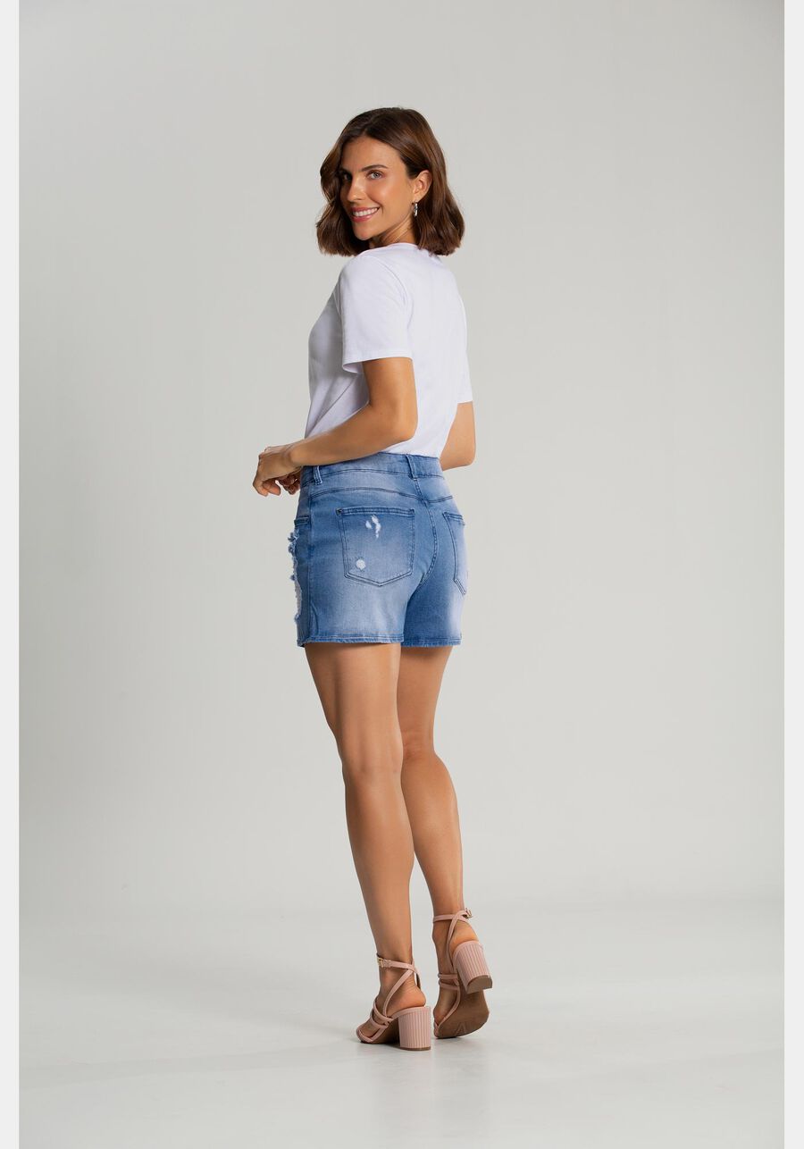 Shorts Jeans Cintura Média Destroyed, . Shorts Jeans Cintura Média Destroyed, , large.