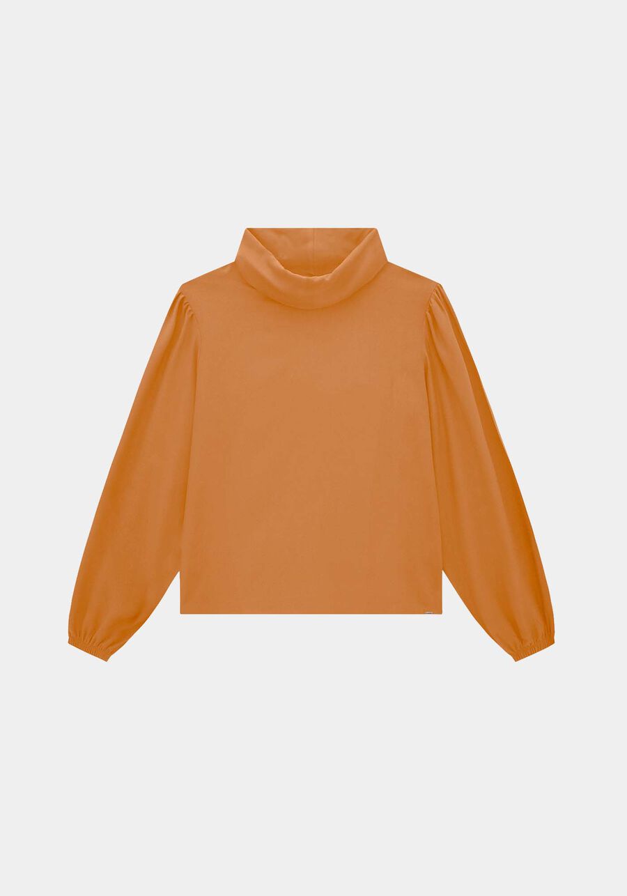 Blusa Ampla em Viscose Gola Alta, . Blusa Ampla em Viscose Gola Alta, , large.