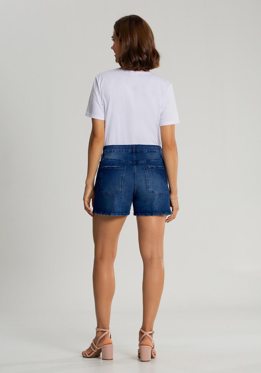 Shorts Jeans Cintura Média, , large.