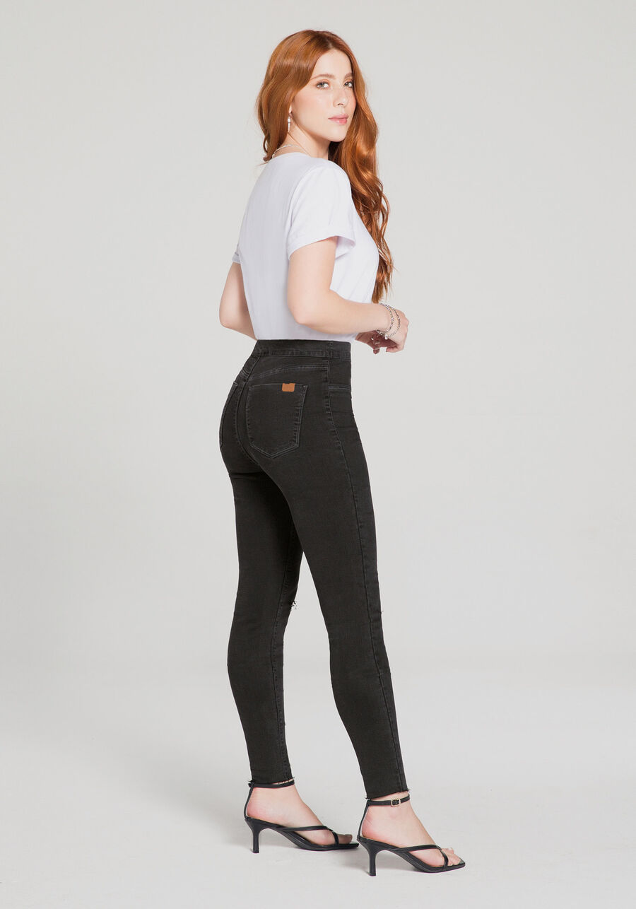 Calça Jeans Skinny Cropped Fit For Me ECO, PRETO REATIVO. Calça Jeans Skinny Cropped Fit For Me ECO, PRETO REATIVO, large.