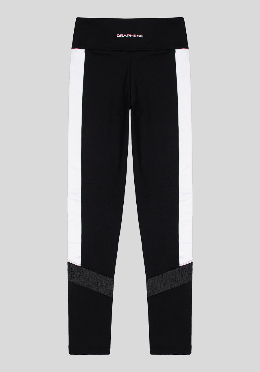 Calça Legging com Recorte Tule, . Calça Legging com Recorte Tule, , large.