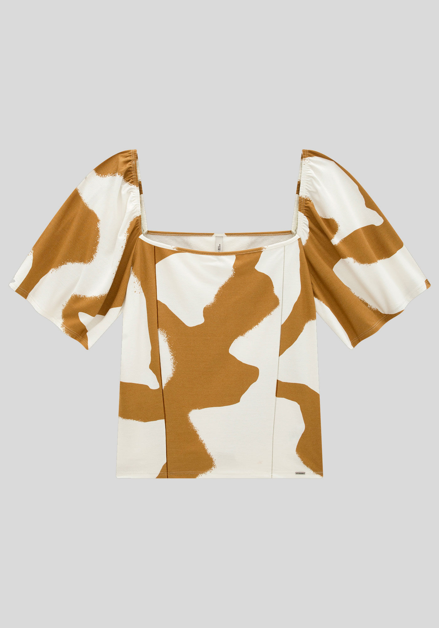 Blusa Plus Size Estampada com Decote Quadrado, , large.