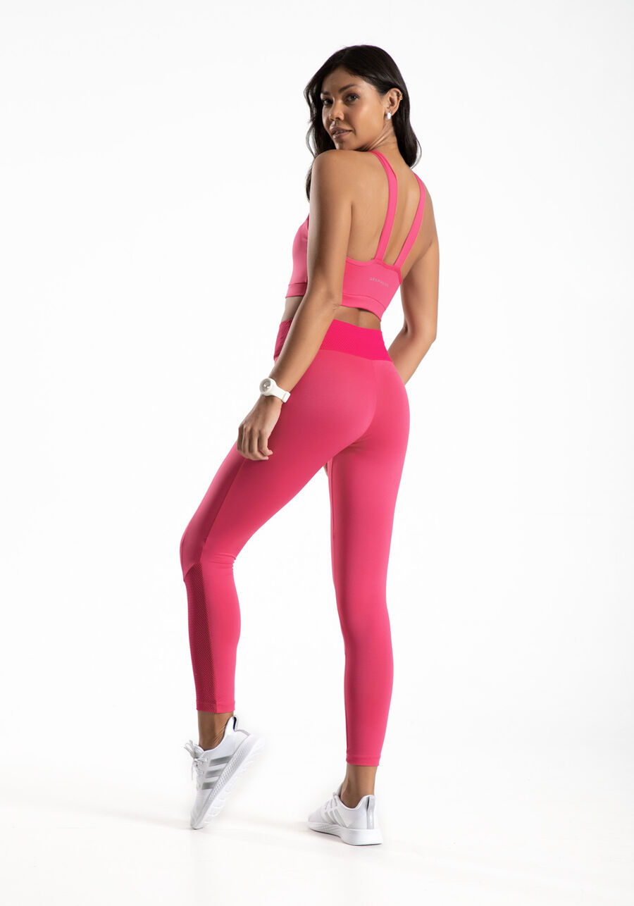 Calça Legging Cintura Alta com Detalhe Texturizado, ROSA MORENA. Calça Legging Cintura Alta com Detalhe Texturizado, ROSA MORENA, large.