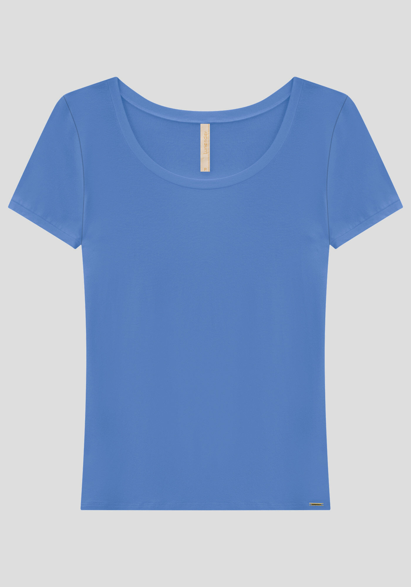 Blusa B&aacute;sica Lisa De Mangas Curtas Em Malha De Viscose, , large.