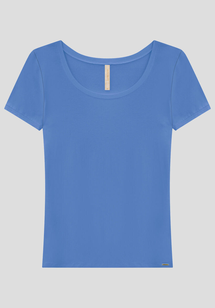 Blusa Básica Lisa De Mangas Curtas Em Malha De Viscose, . Blusa Básica Lisa De Mangas Curtas Em Malha De Viscose, , large.