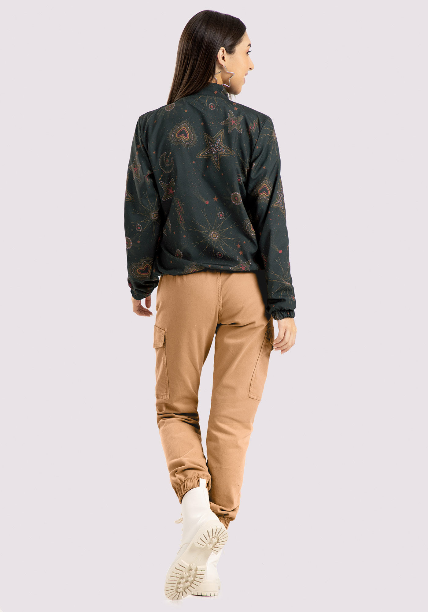 Jaqueta Puffer Juvenil em Politel Estampada, , large.