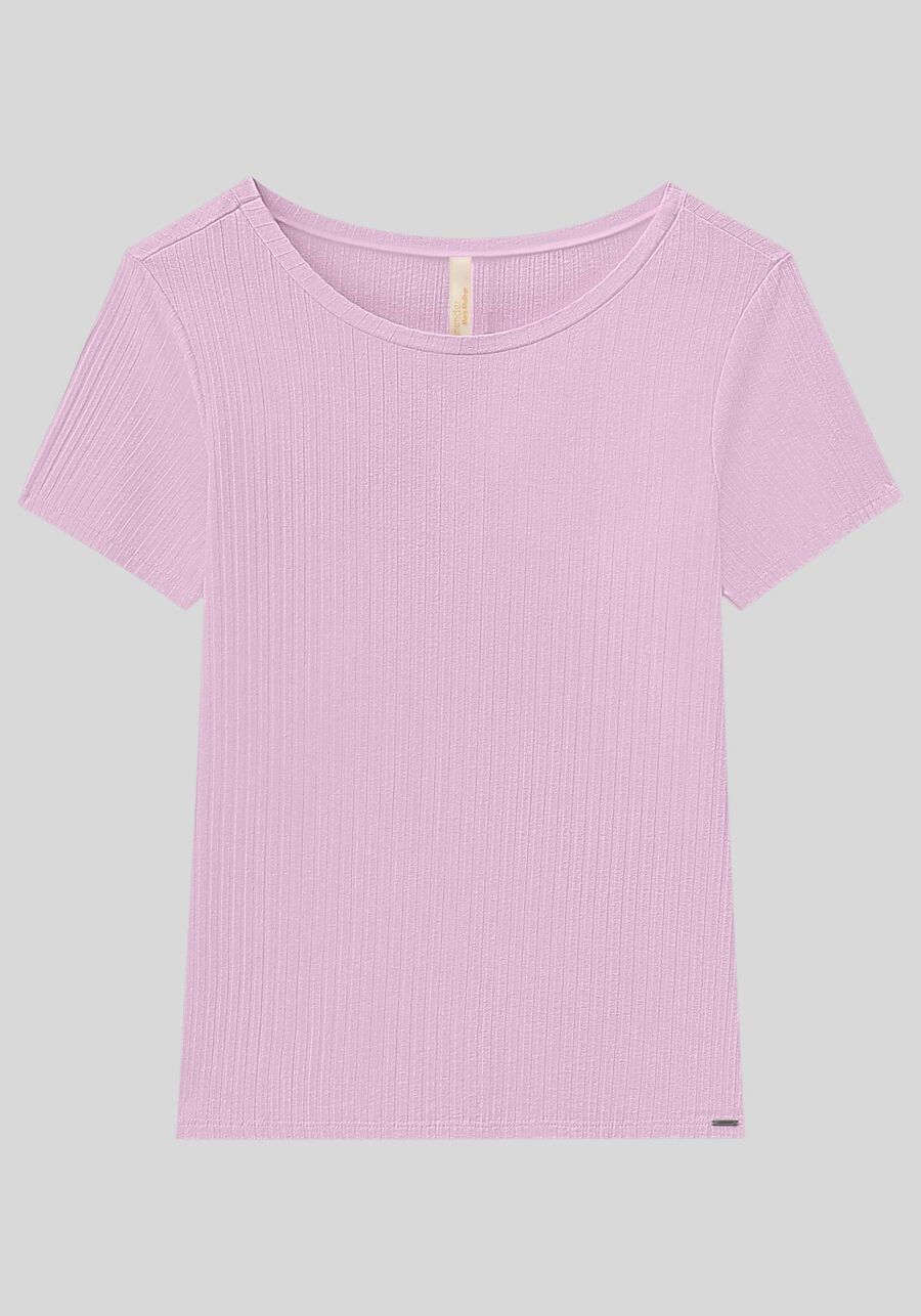 Blusa De Mangas Curtas Em Malha Canelada De Viscose, . Blusa De Mangas Curtas Em Malha Canelada De Viscose, , large.