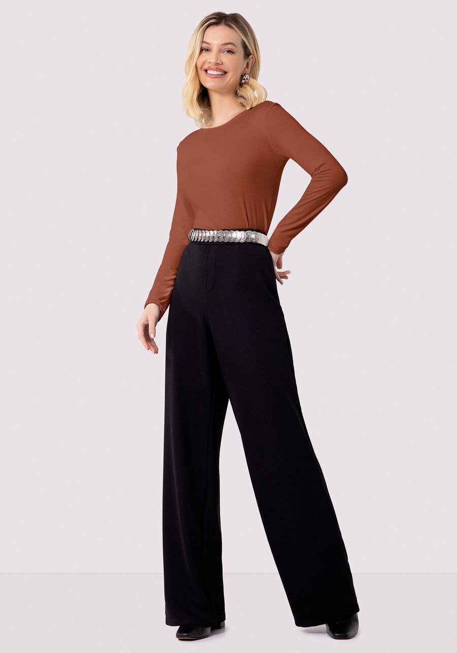 Blusa Básica De Mangas Longas Em Malha Com Elastano, . Blusa Básica De Mangas Longas Em Malha Com Elastano, , large.