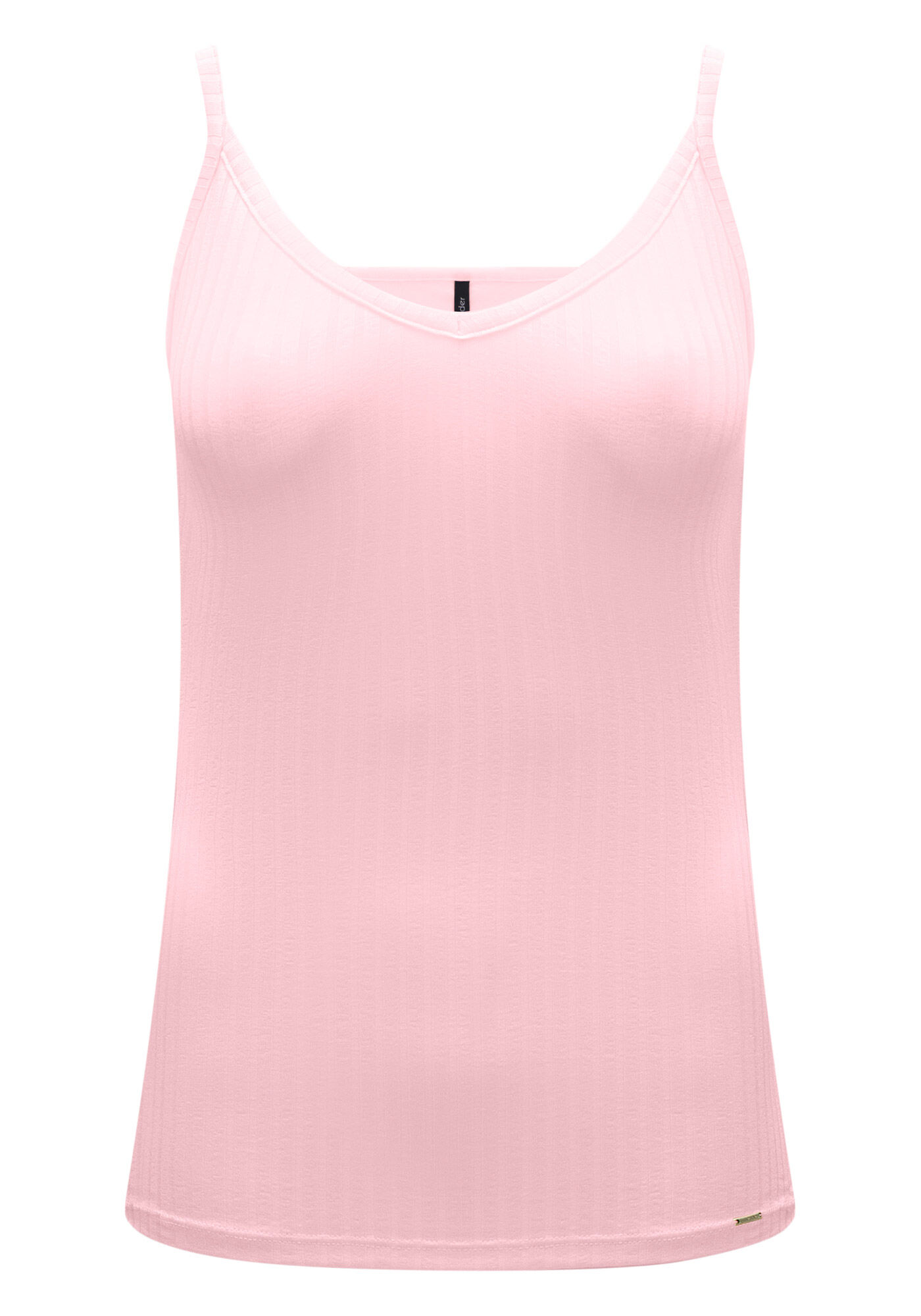 Blusa Regata B&aacute;sica De Al&ccedil;as Finas Em Malha Canelada, , large.