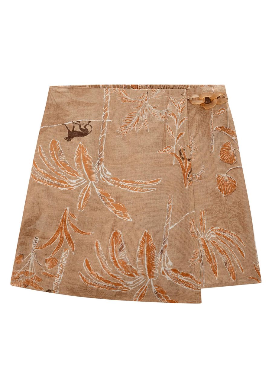 Shorts Saia em Viscose com Detalhe Cós, . Shorts Saia em Viscose com Detalhe Cós, , large.