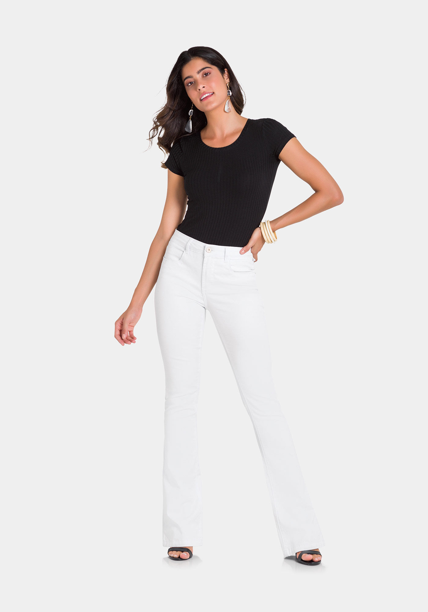 Calça boot cut branca cheap
