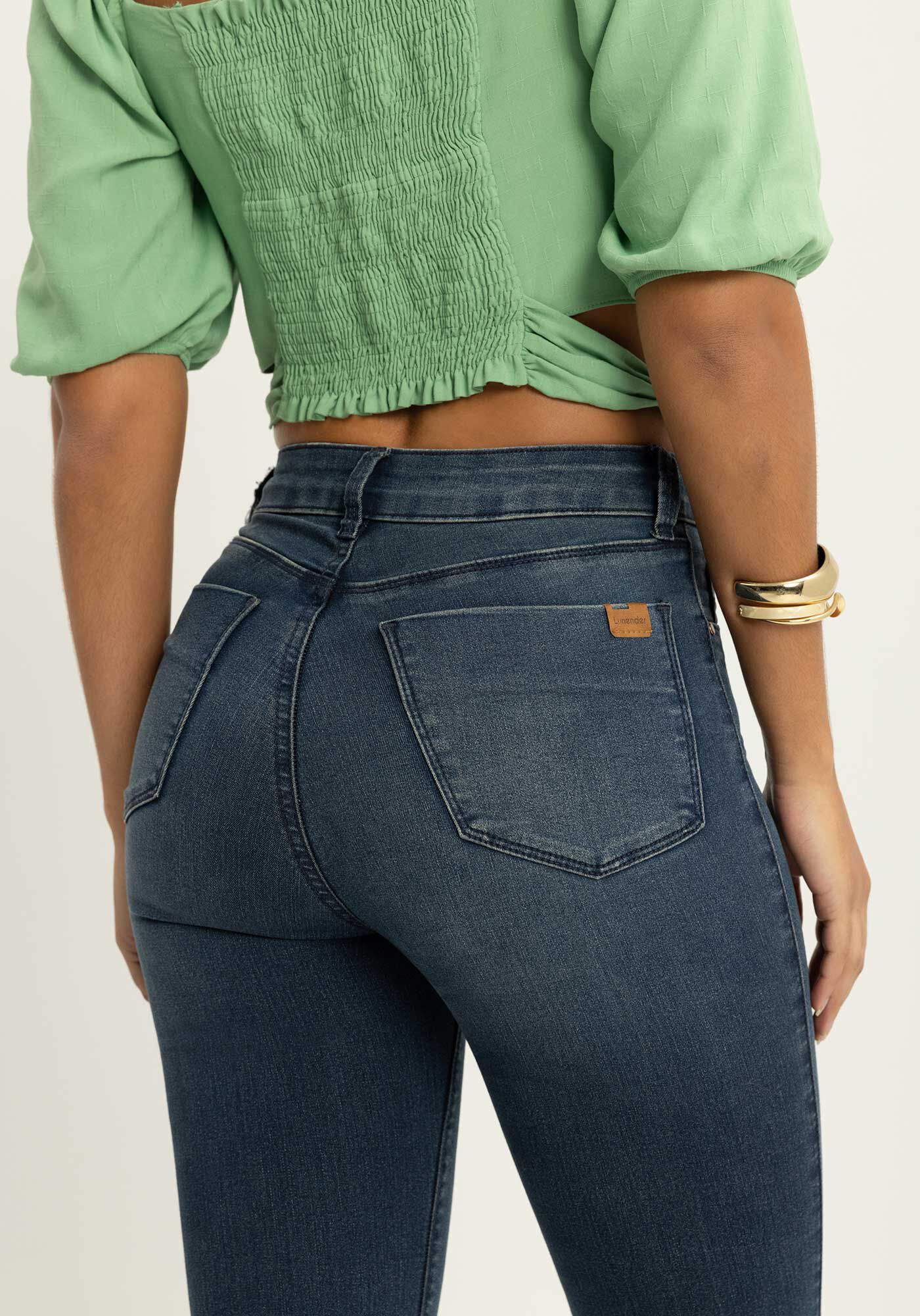 Cal&ccedil;a Jeans Skinny Com Cintura M&eacute;dia Fit For Me, , large.