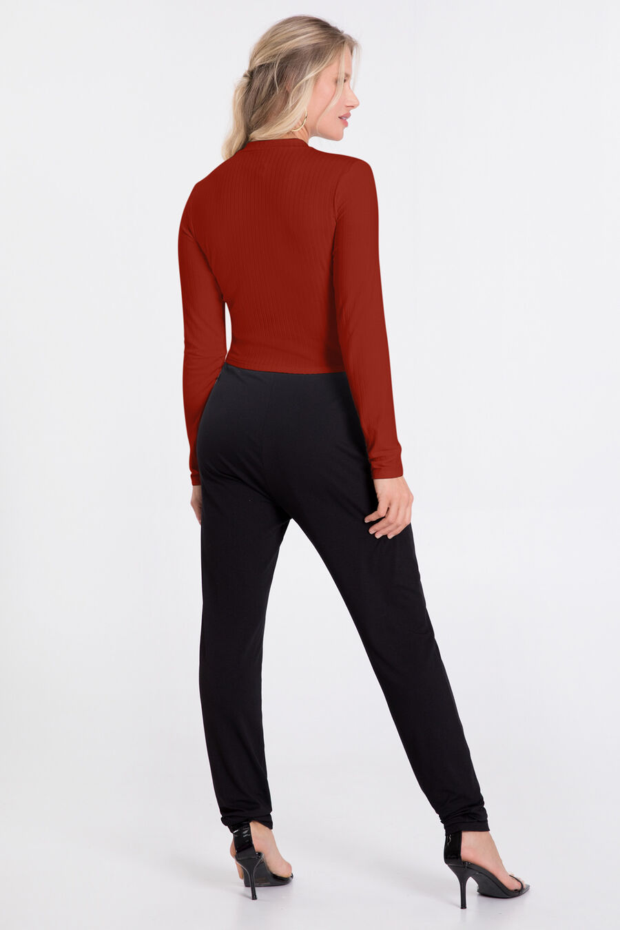 Blusa Manga Longa Canelada Básica com Gola, . Blusa Manga Longa Canelada Básica com Gola, , large.