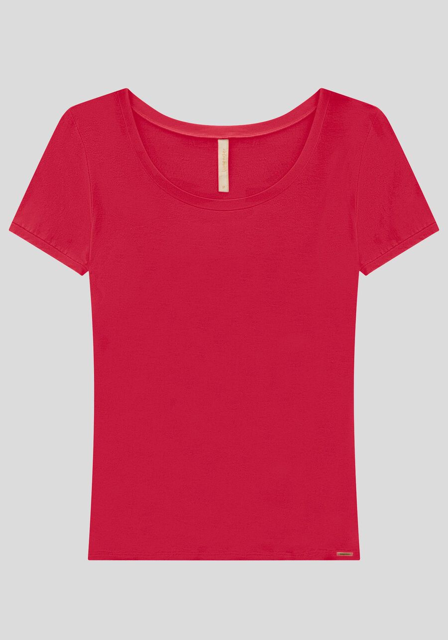 Blusa Básica Lisa De Mangas Curtas Em Malha De Viscose, . Blusa Básica Lisa De Mangas Curtas Em Malha De Viscose, , large.