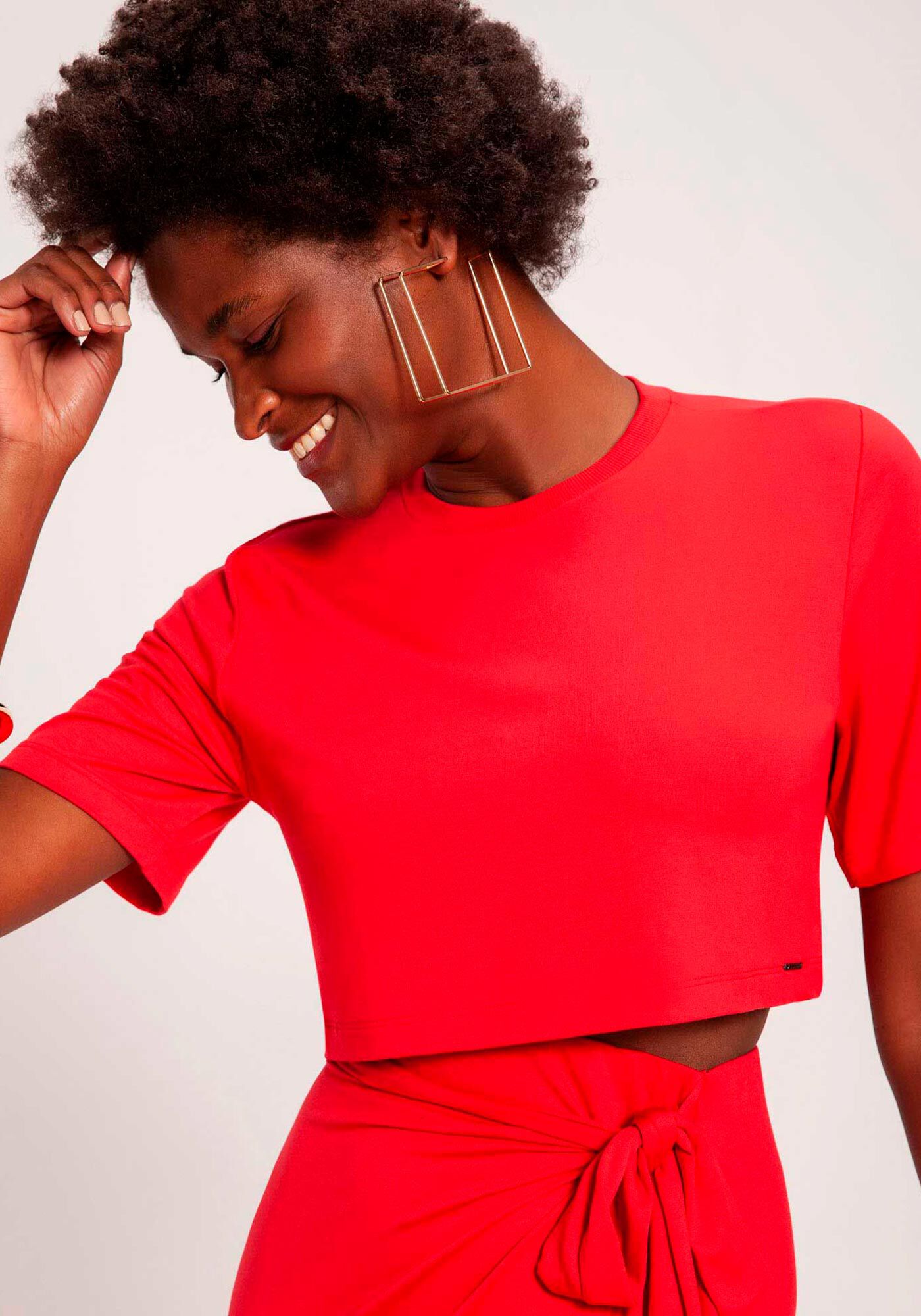 Blusa Cropped em Moletom Viscose B&aacute;sica, , large.