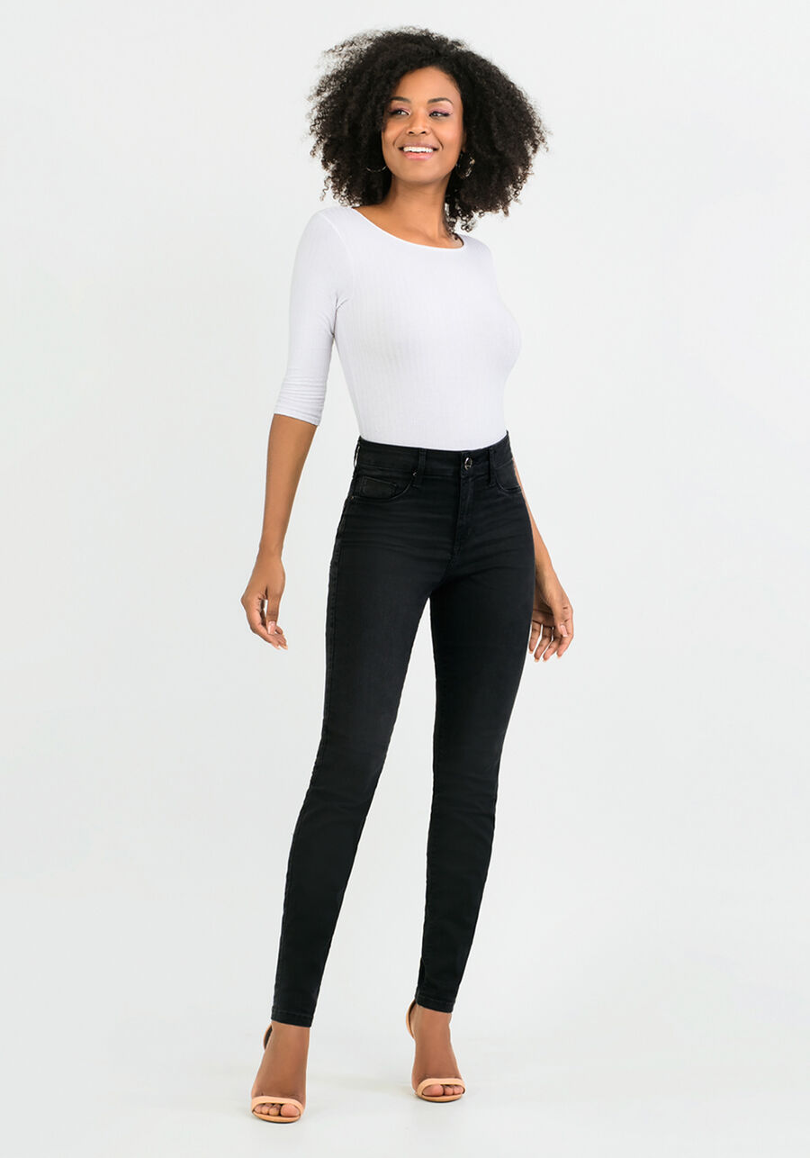 Calça Skinny Fit For Me, PRETO REATIVO. Calça Skinny Fit For Me, PRETO REATIVO, large.