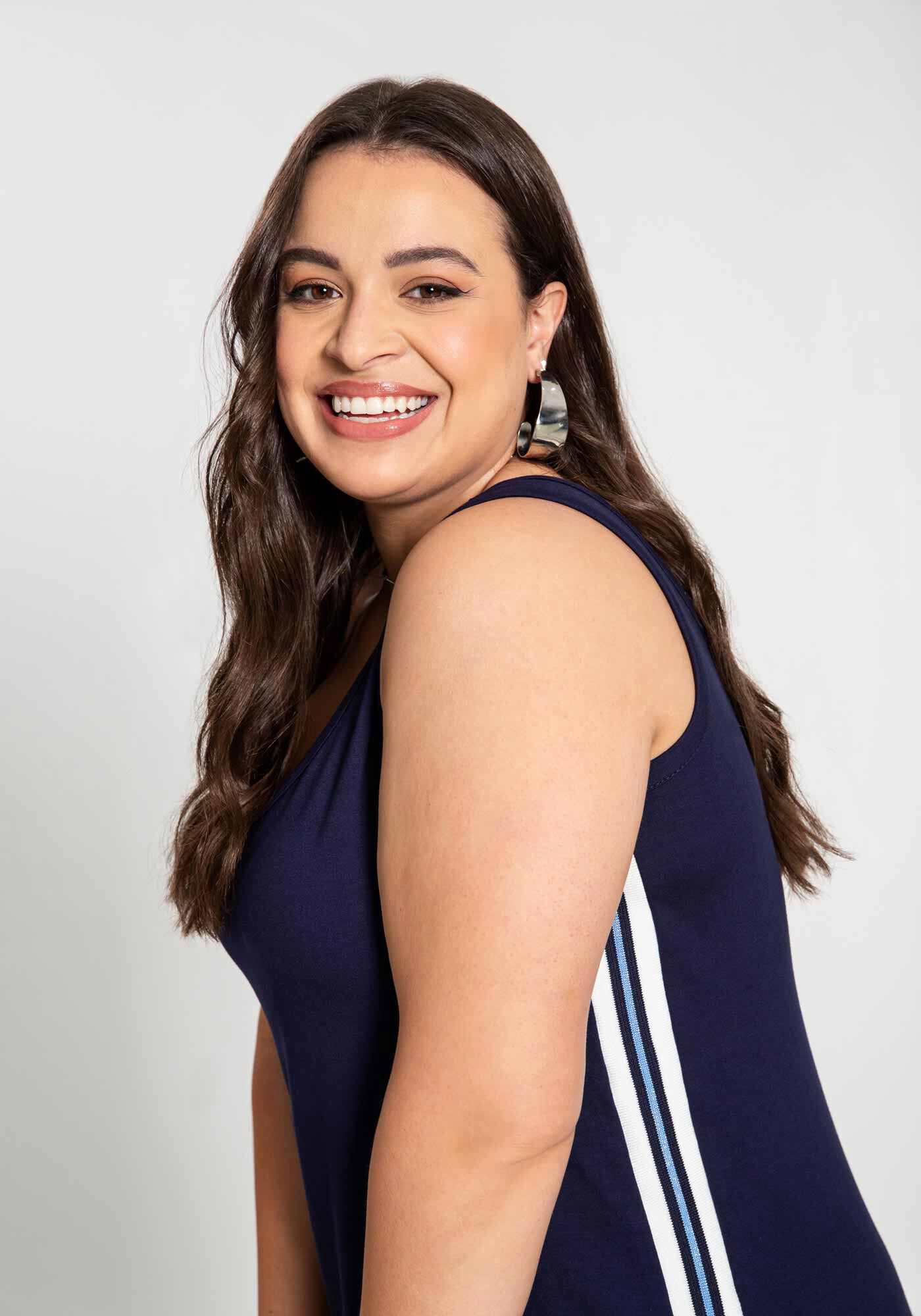 Vestido Plus Size Midi Moletom Viscose, , large.