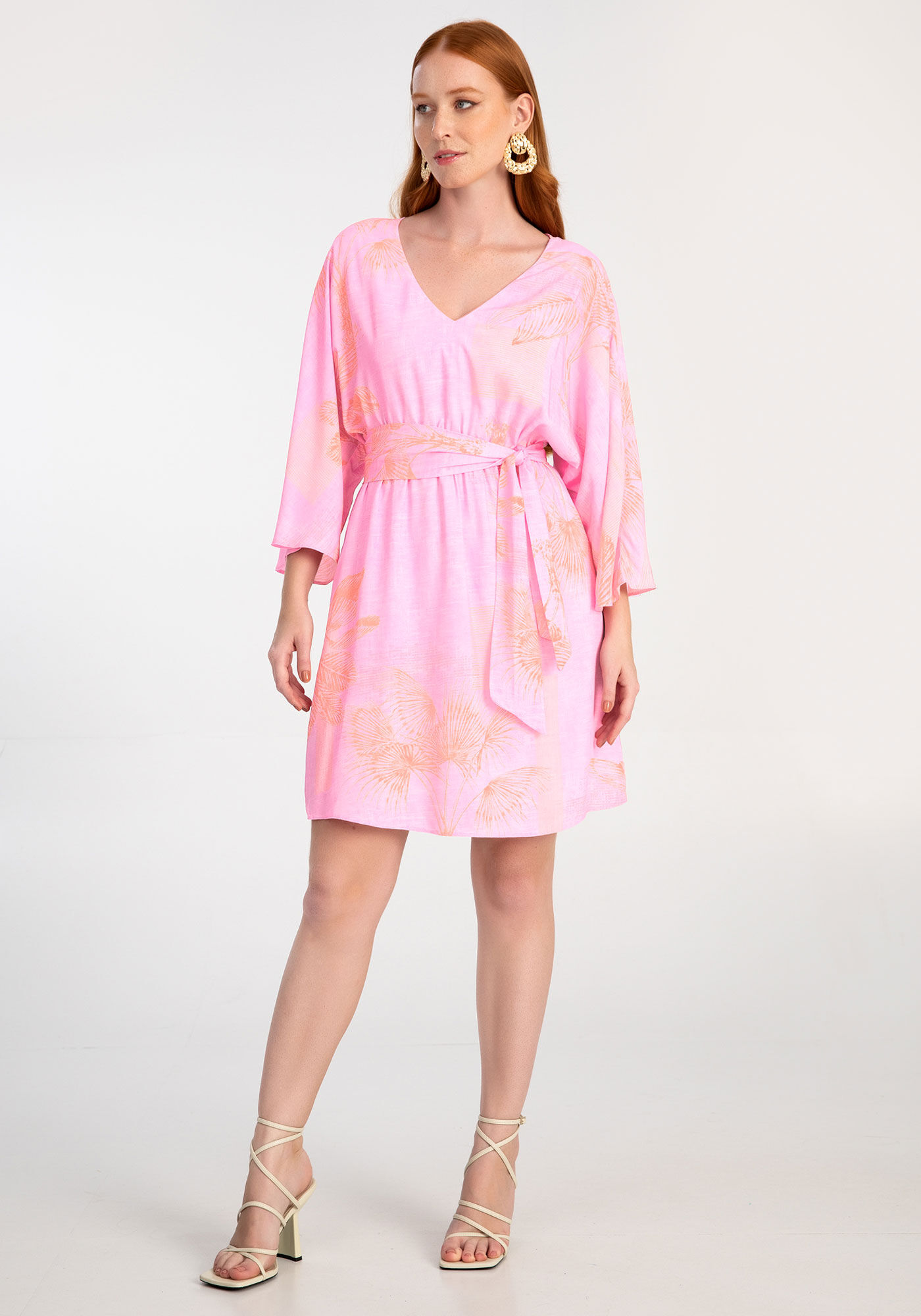 Vestido curto shop viscose estampado