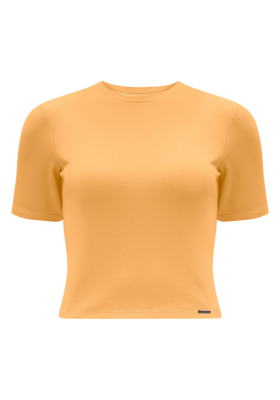 Blusa Cropped Básica De Mangas Curtas Em Malha De Viscose, . Blusa Cropped Básica De Mangas Curtas Em Malha De Viscose, , large.