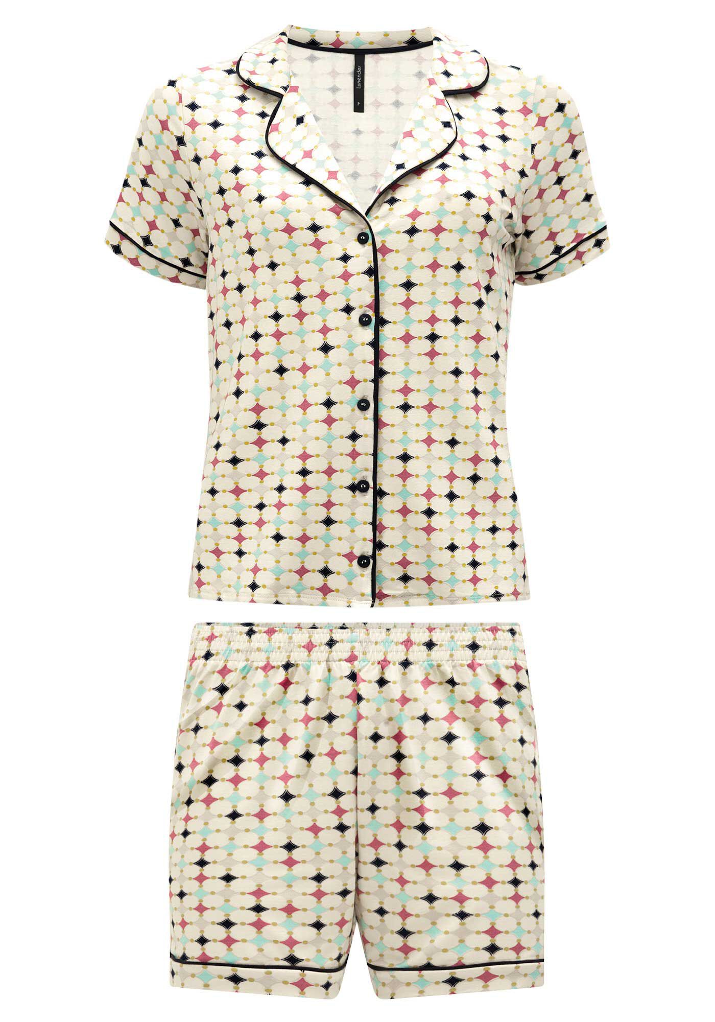 Pijama Estampado Com Camisa De Mangas Curtas E Shorts, , large.