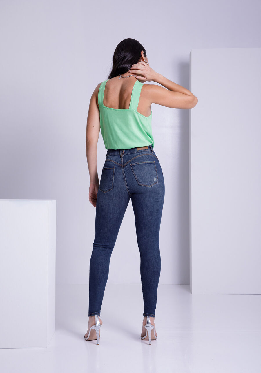 Calça Jeans Skinny Chapa Barriga Modeladora, JEANS. Calça Jeans Skinny Chapa Barriga Modeladora, JEANS, large.