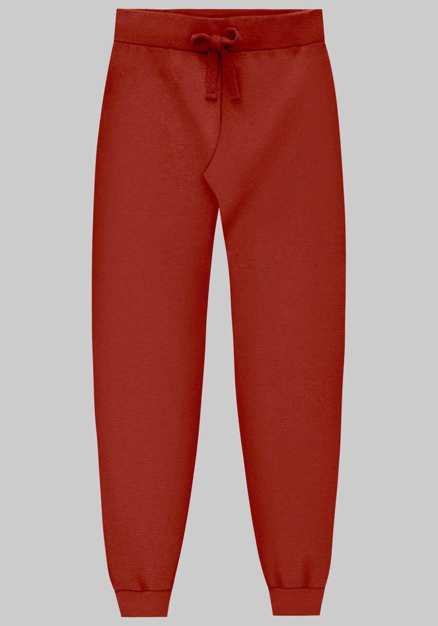 Calça Jogger em Moletom Felpado Básica, VERMELHO CRAPE, large.