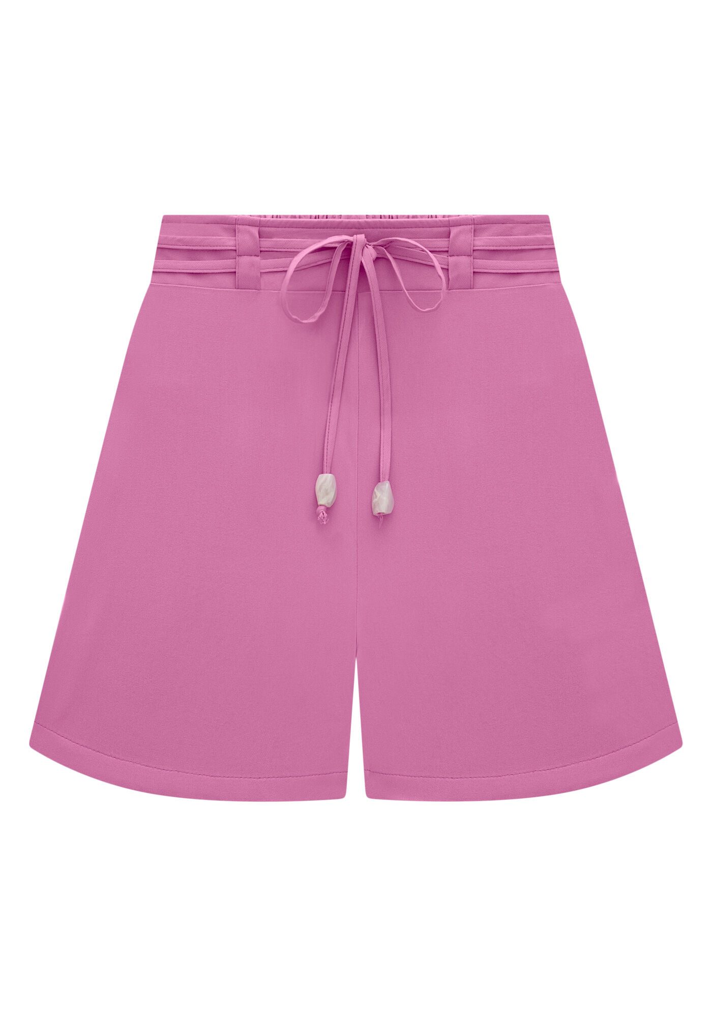 Shorts Cintura Alta em Viscose com Cinto Lunender