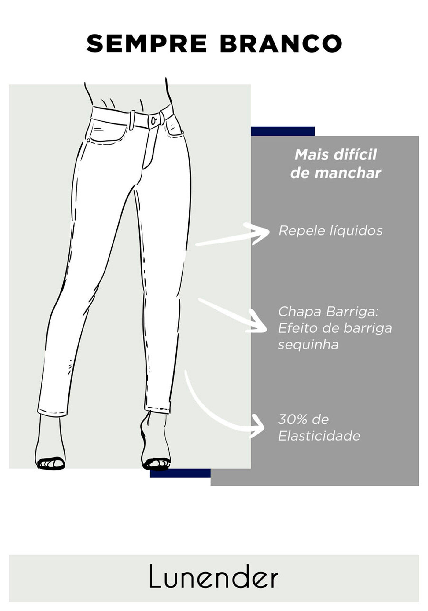 Shorts Sarja Boyfriend Branco com Elasticidade, BRANCO, large.