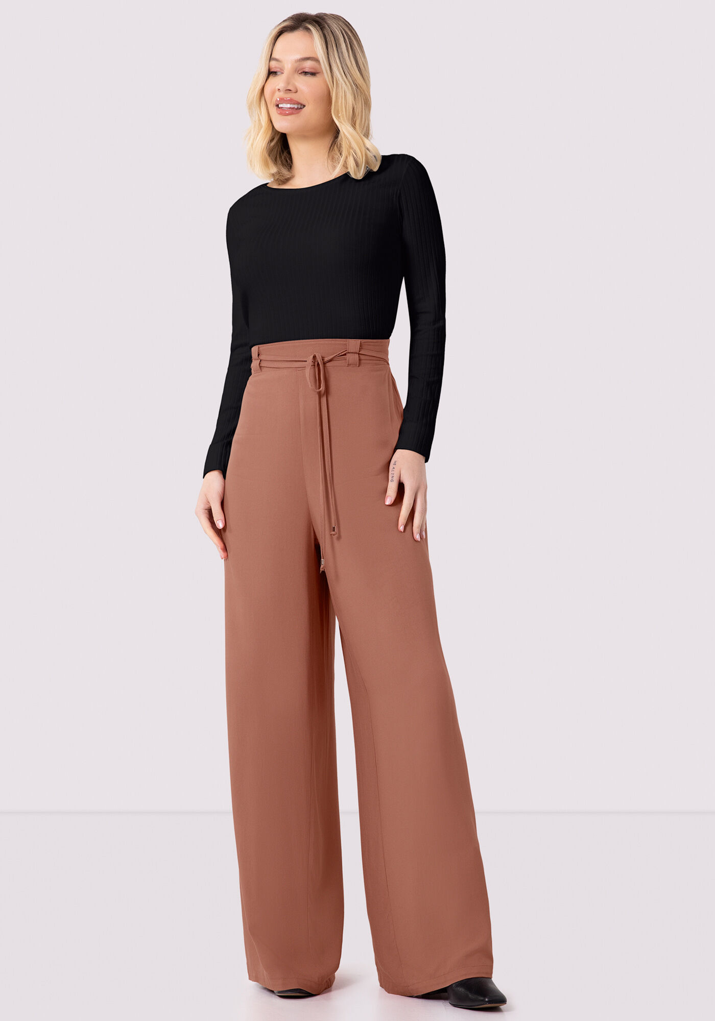 Blusa B&aacute;sica Canelada Manga Longa, , large.