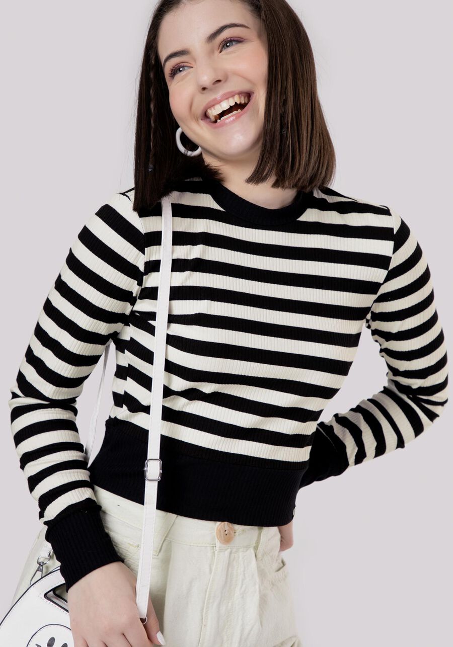 Blusa Manga Longa Juvenil Canelada Curta, . Blusa Manga Longa Juvenil Canelada Curta, , large.