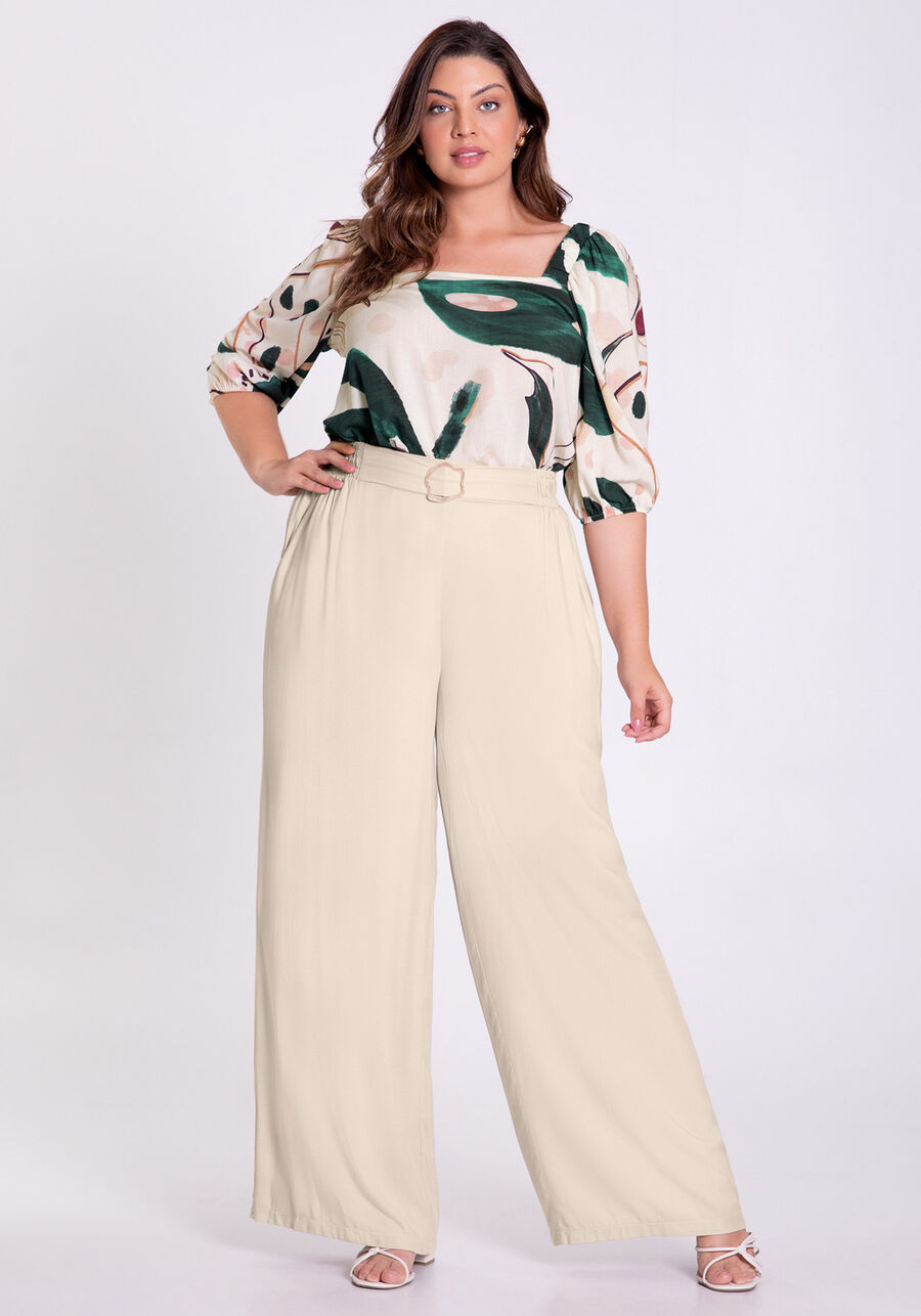 Calça Wide Leg Plus Size em Viscose com Detalhe Cinto, . Calça Wide Leg Plus Size em Viscose com Detalhe Cinto, , large.