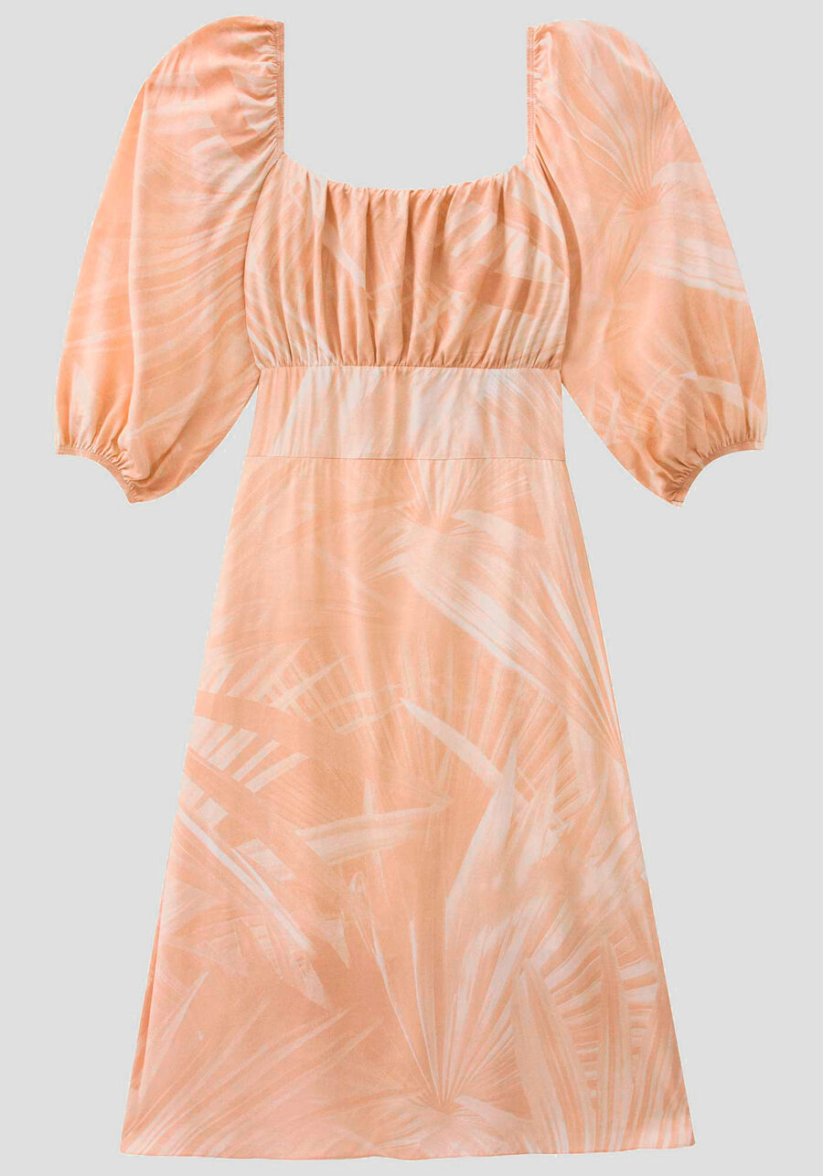 Vestido Midi em Viscose com Manga Bufante, . Vestido Midi em Viscose com Manga Bufante, , large.