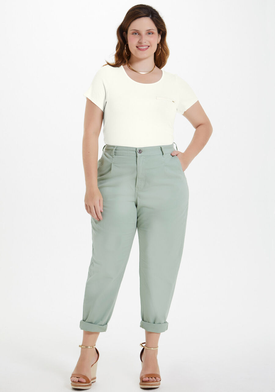 Blusa Básica Lisa De Mangas Curtas Com Detalhe Frontal, . Blusa Básica Lisa De Mangas Curtas Com Detalhe Frontal, , large.