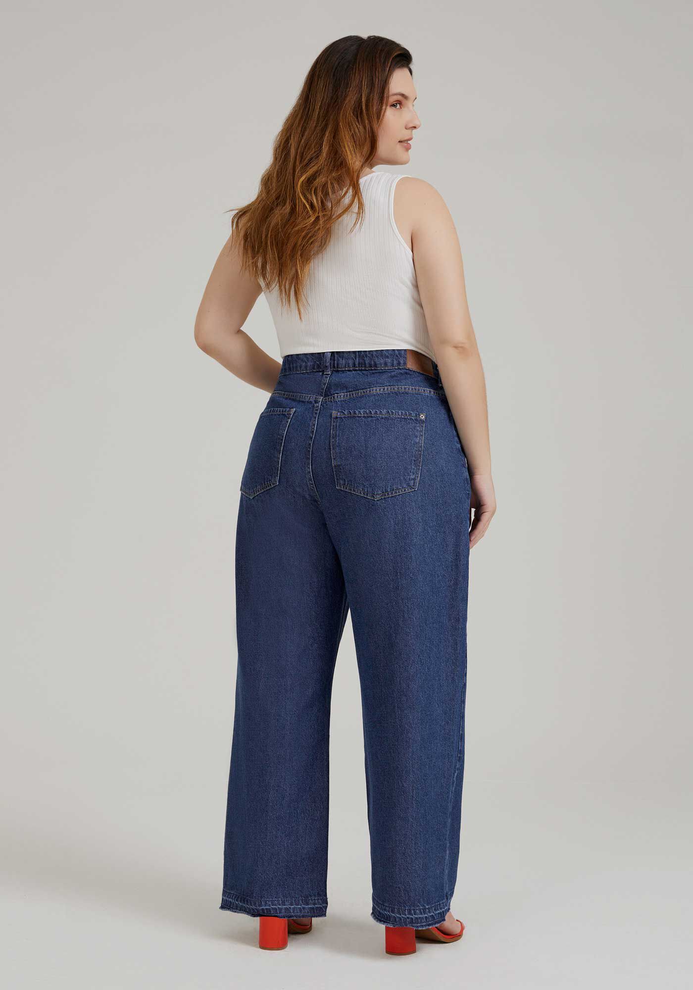 Cal&ccedil;a Jeans Plus Size Wide Leg, JEANS, large.