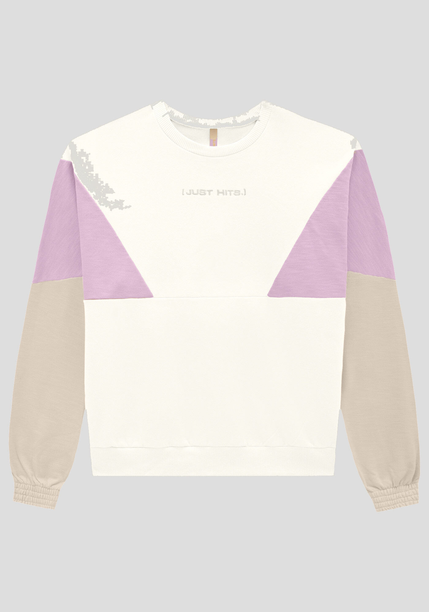 Blus&atilde;o Juvenil em Moletom com Recortes, , large.