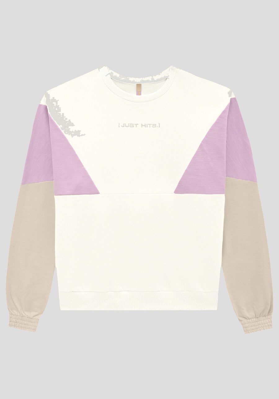 Blusão Juvenil em Moletom com Recortes, . Blusão Juvenil em Moletom com Recortes, , large.