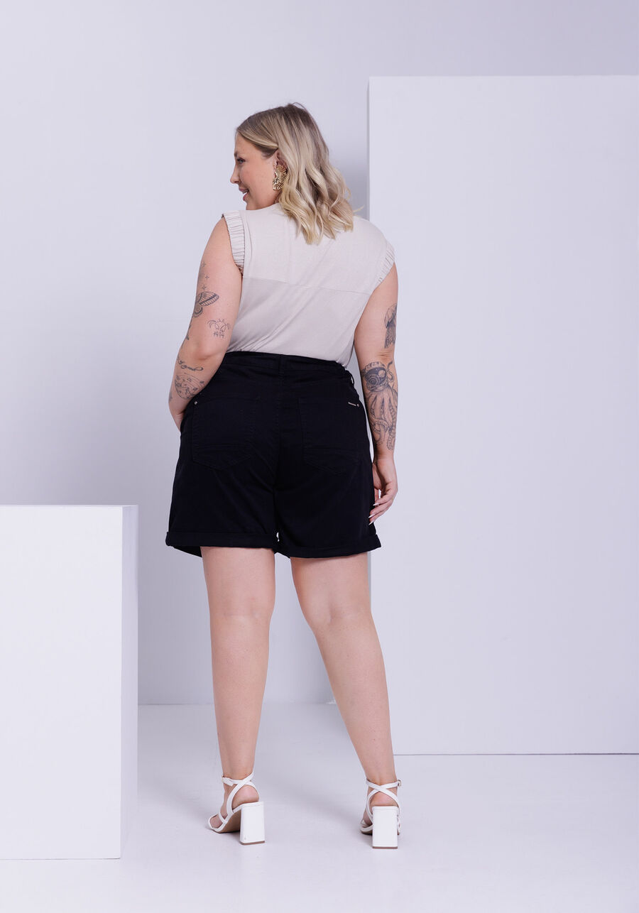 Blusa Plus Size em Malha com Recorte Franzido Cavas, BEGE SYSTEM. Blusa Plus Size em Malha com Recorte Franzido Cavas, BEGE SYSTEM, large.