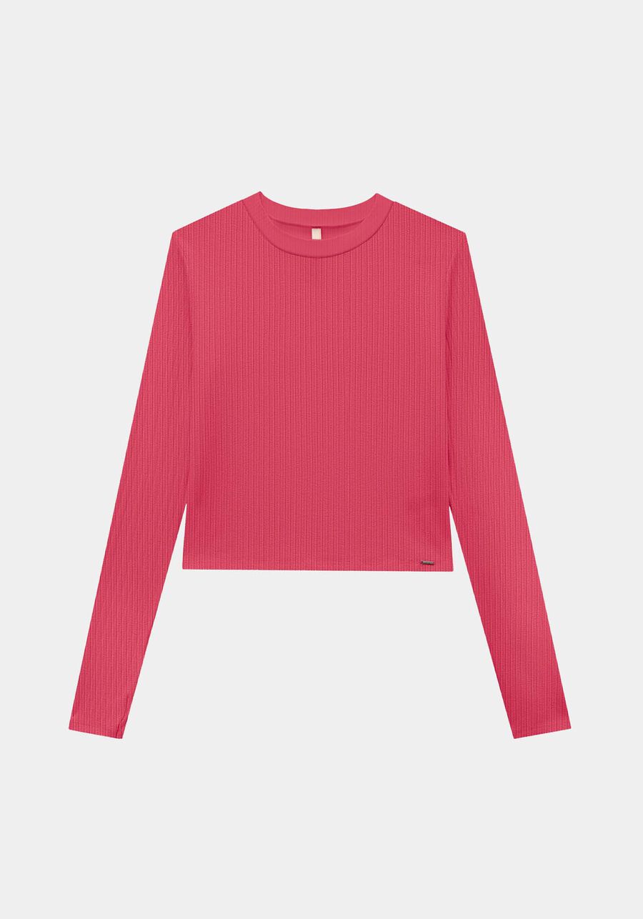 Blusa Manga Longa Canelada Básica com Gola, . Blusa Manga Longa Canelada Básica com Gola, , large.