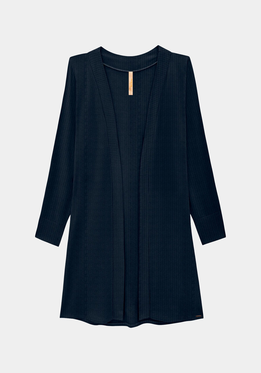 Cardigan Alongado em Moletom Plus Size, . Cardigan Alongado em Moletom Plus Size, , large.