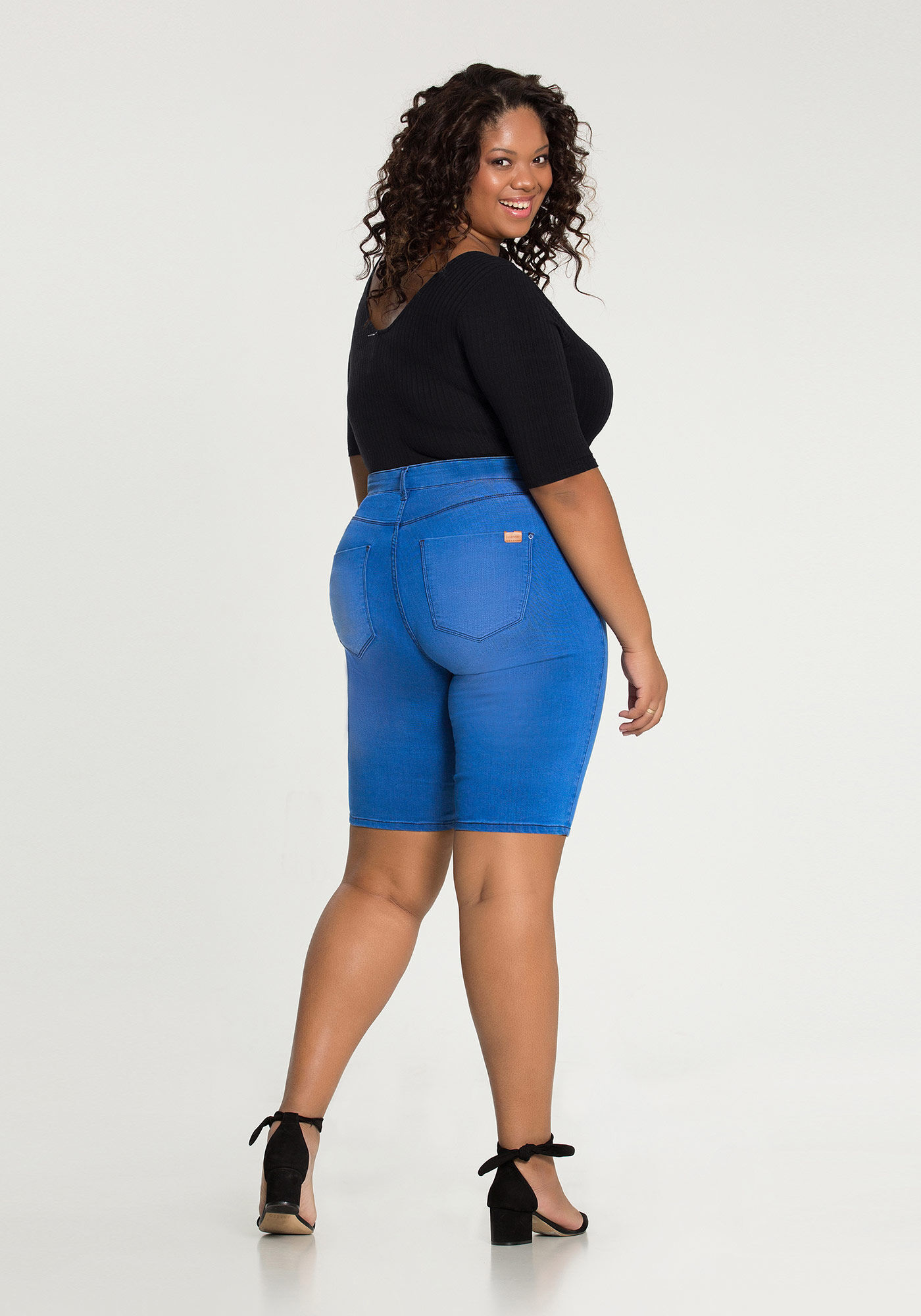 Bermudas jeans shop com elastano