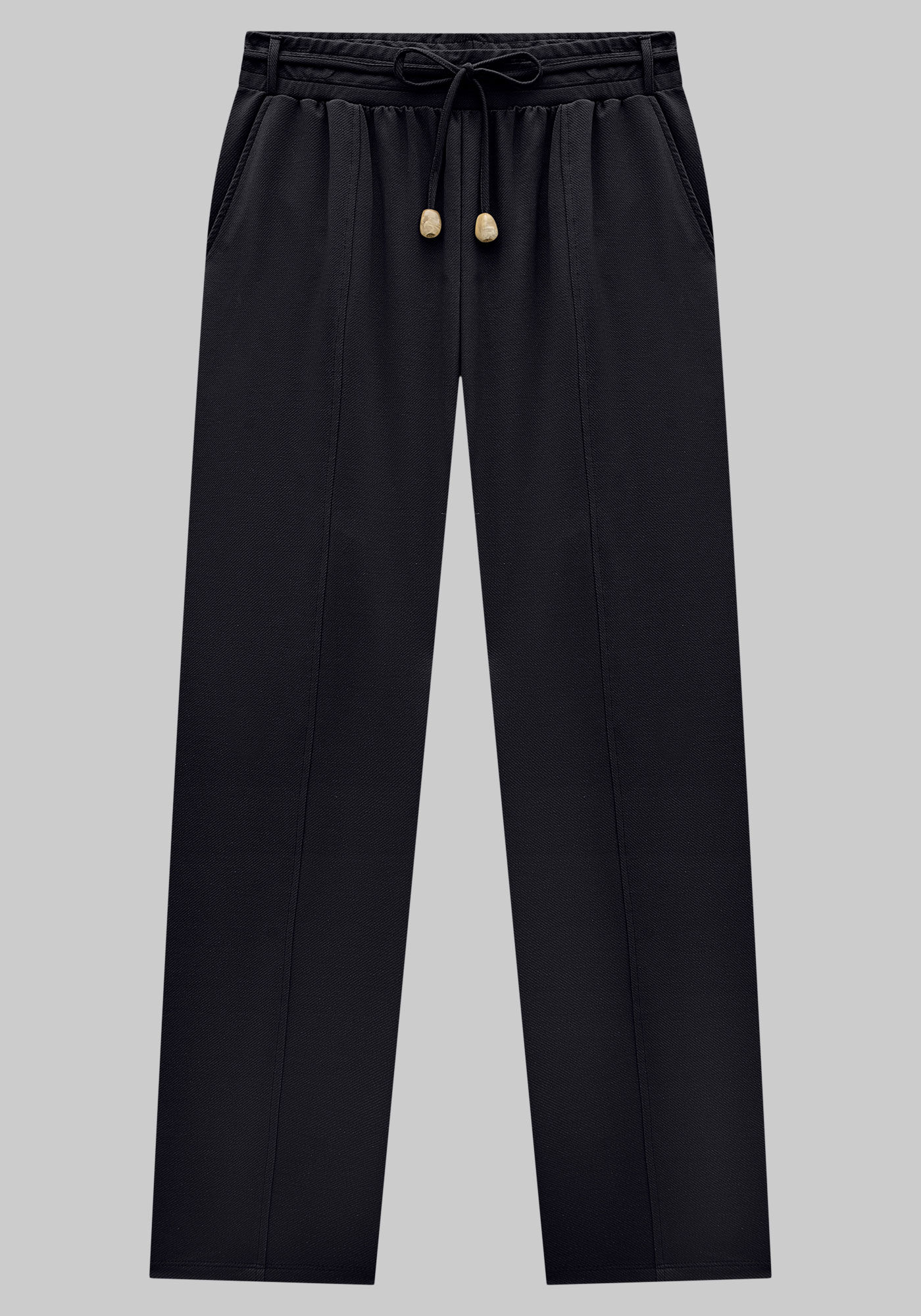 Cal&ccedil;a Reta Plus Size em Moletom com Cinto, , large.