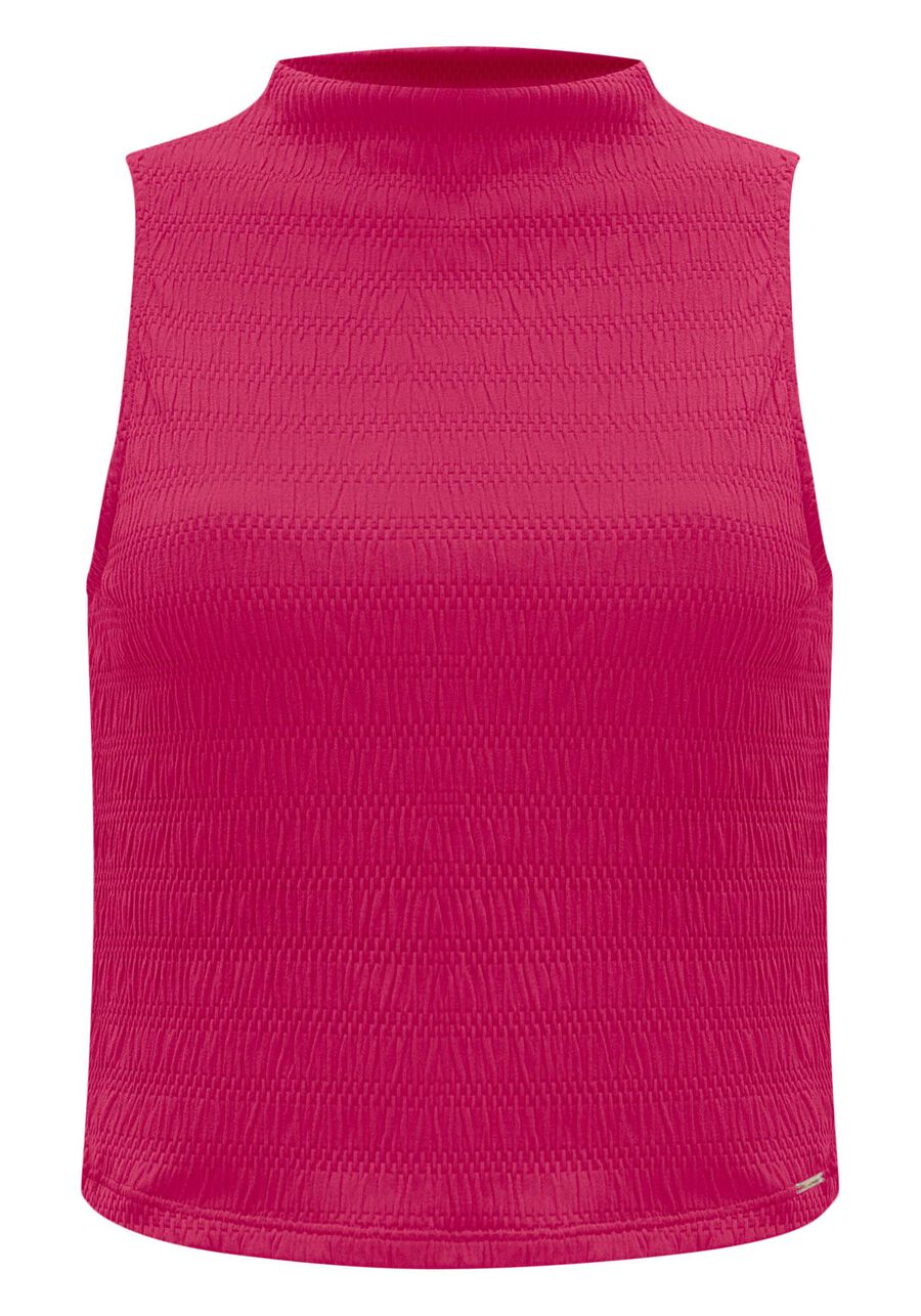 Blusa Cropped Sem Mangas Com Gola Alta Em Malha Texturizada, . Blusa Cropped Sem Mangas Com Gola Alta Em Malha Texturizada, , large.