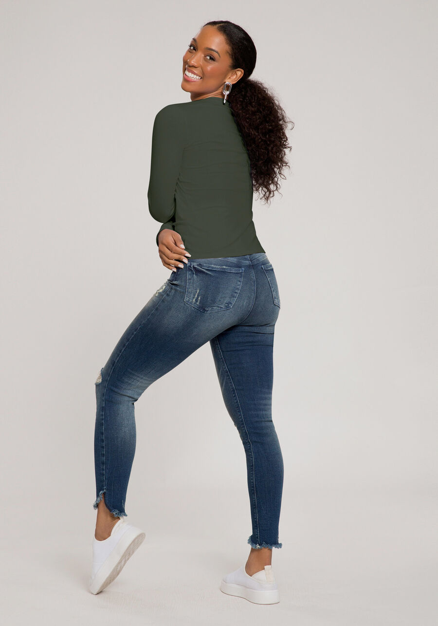 Blusa Manga Longa Básica em Malha com Decote V, . Blusa Manga Longa Básica em Malha com Decote V, , large.