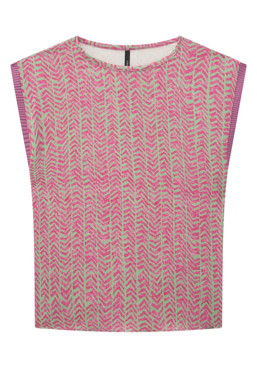 Blusa em Viscose com Detalhe Retilínea, . Blusa em Viscose com Detalhe Retilínea, , large.